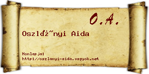 Oszlányi Aida névjegykártya
